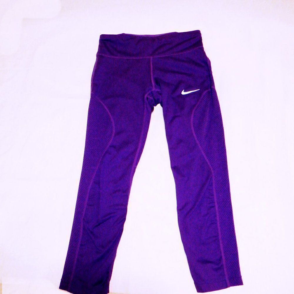Nike purple Dri-fit cropped leggings sweatpants